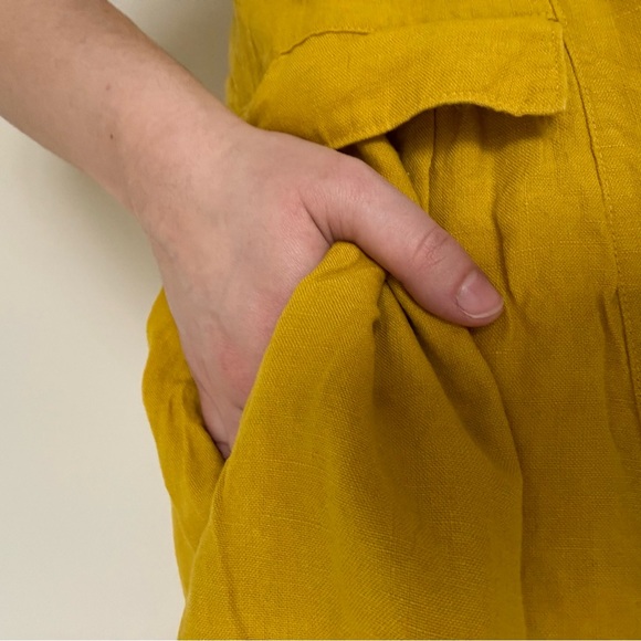 Baltic Linen | Handmade Yellow Relaxed Fit Summer Linen Sundress | Size EU 42 - Picture 4 of 8